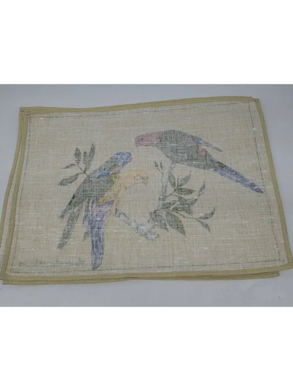 Australian Parrots Birds Placemats Set Of 4 Print Vibrant Australia Linen Cotton